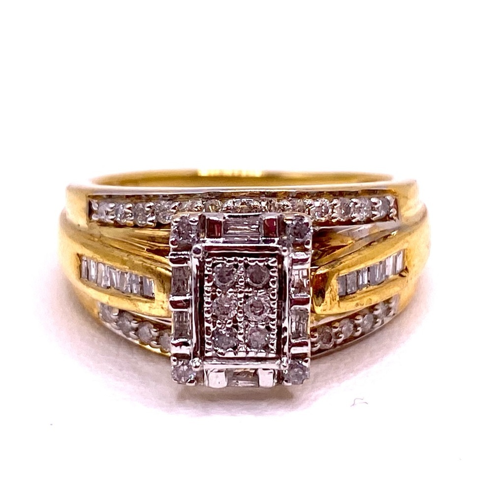 Eternal Treasure 1/2 CT Princess Cut Diamond Ring in Gold Over Silver